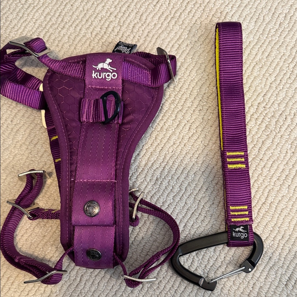 Kurgo Vibrant Purple Dog Harness and Leash